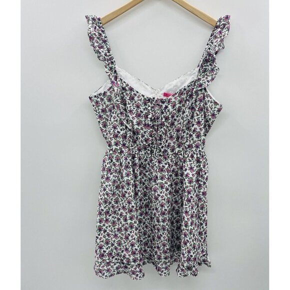 Betsey Johnson Womens Size 12 Layla Floral-Print Mini Dress in Sonic White $119 - Picture 4 of 10